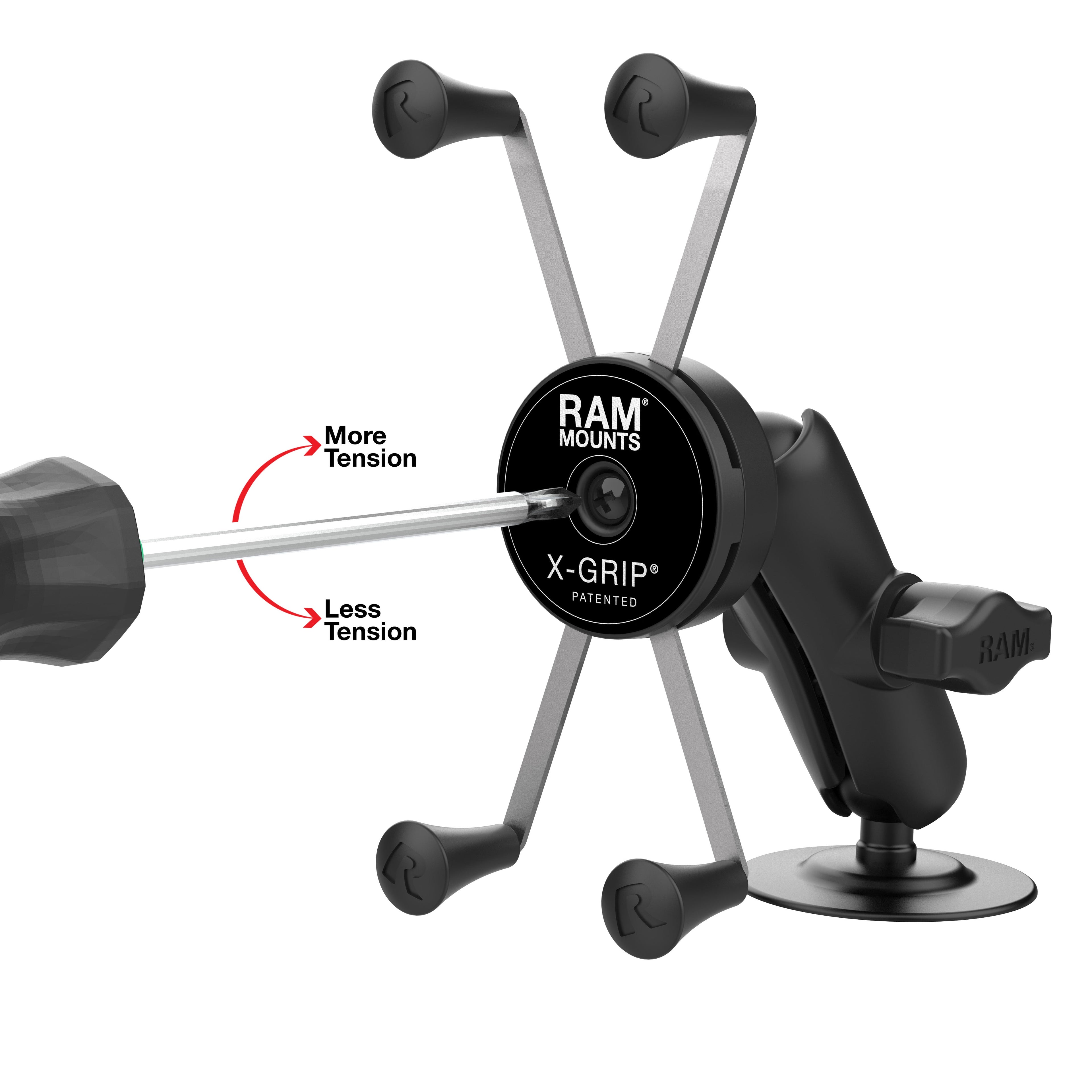 RAP-B-378-UN10RU:RAP-B-378-UN10RU_1:RAM® Rotating X-Grip® Large Phone Mount with Flex Adhesive Base