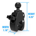 RAP-B-400-238U:RAP-B-400-238U_1:RAM® Tough-Claw™ Small Clamp Mount with Composite Diamond Plate