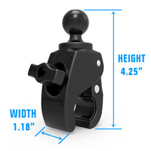 RAP-B-400-238U:RAP-B-400-238U_1:RAM® Tough-Claw™ Small Clamp Mount with Composite Diamond Plate