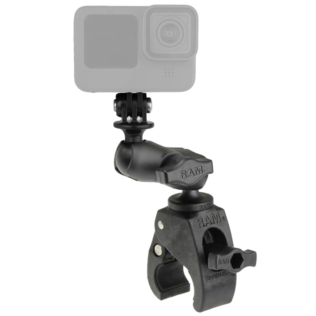 RAP-B-400-A-GOP1U:RAP-B-400-A-GOP1U_1:RAM® Tough-Claw™ Clamp Mount with Action Camera Adapter - Composite