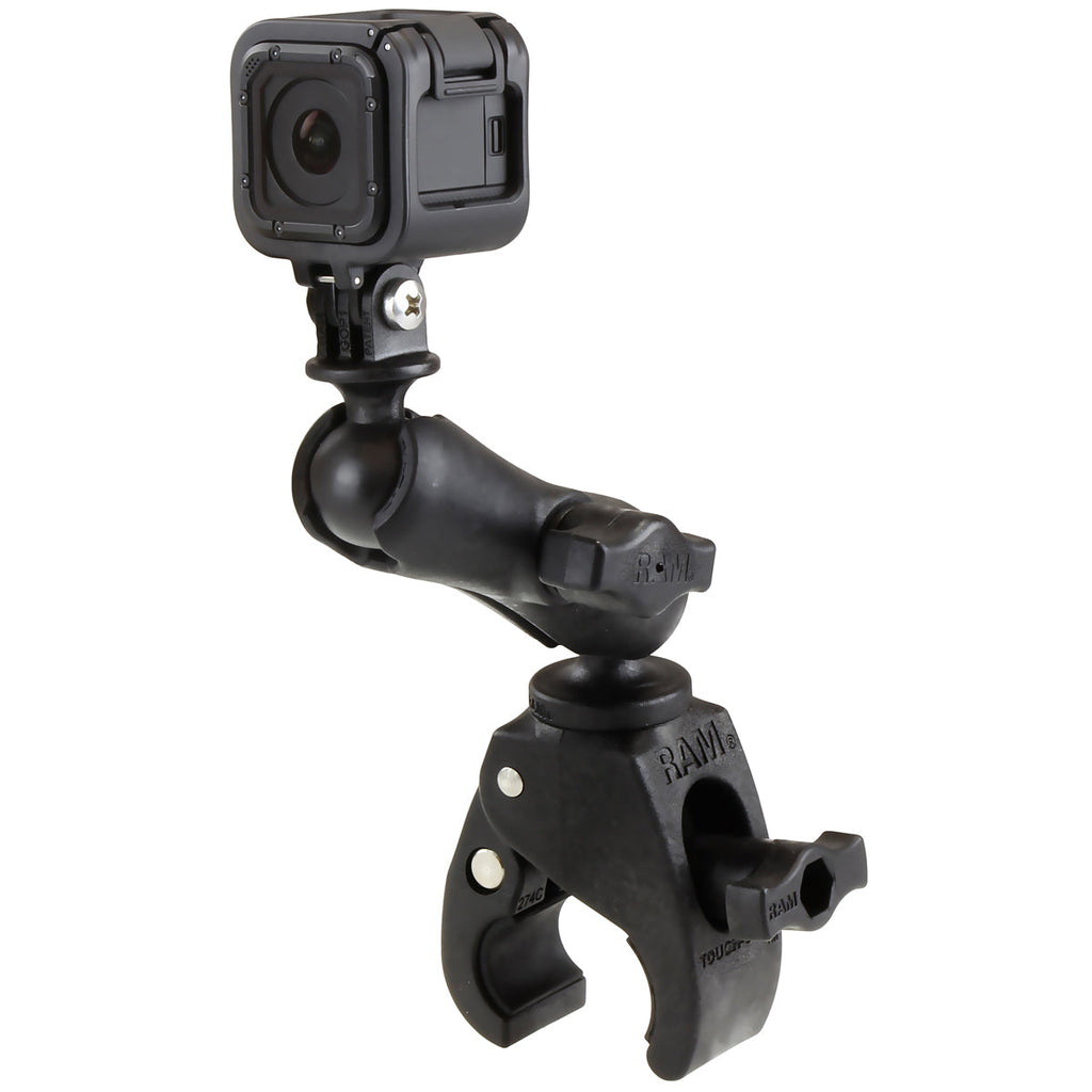 RAP-B-400-GOP1U:RAP-B-400-GOP1U_1:RAM® Tough-Claw™ Double Ball Mount with Universal Action Camera Adapter