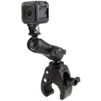 RAP-B-400-GOP1U:RAP-B-400-GOP1U_1:RAM® Tough-Claw™ Double Ball Mount with Universal Action Camera Adapter