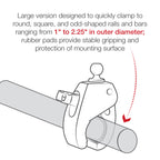 RAP-B-401U:RAP-B-401U_1:RAM® Tough-Claw™ Large Clamp Base with Ball