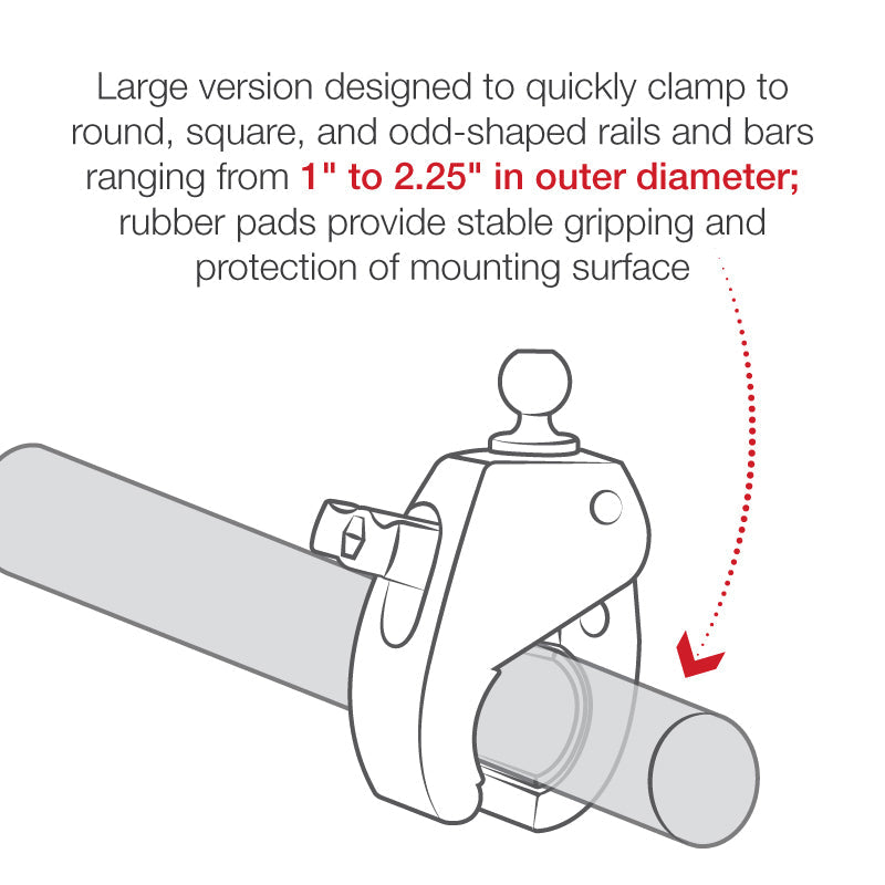 RAP-B-401U:RAP-B-401U_1:RAM® Tough-Claw™ Large Clamp Base with Ball
