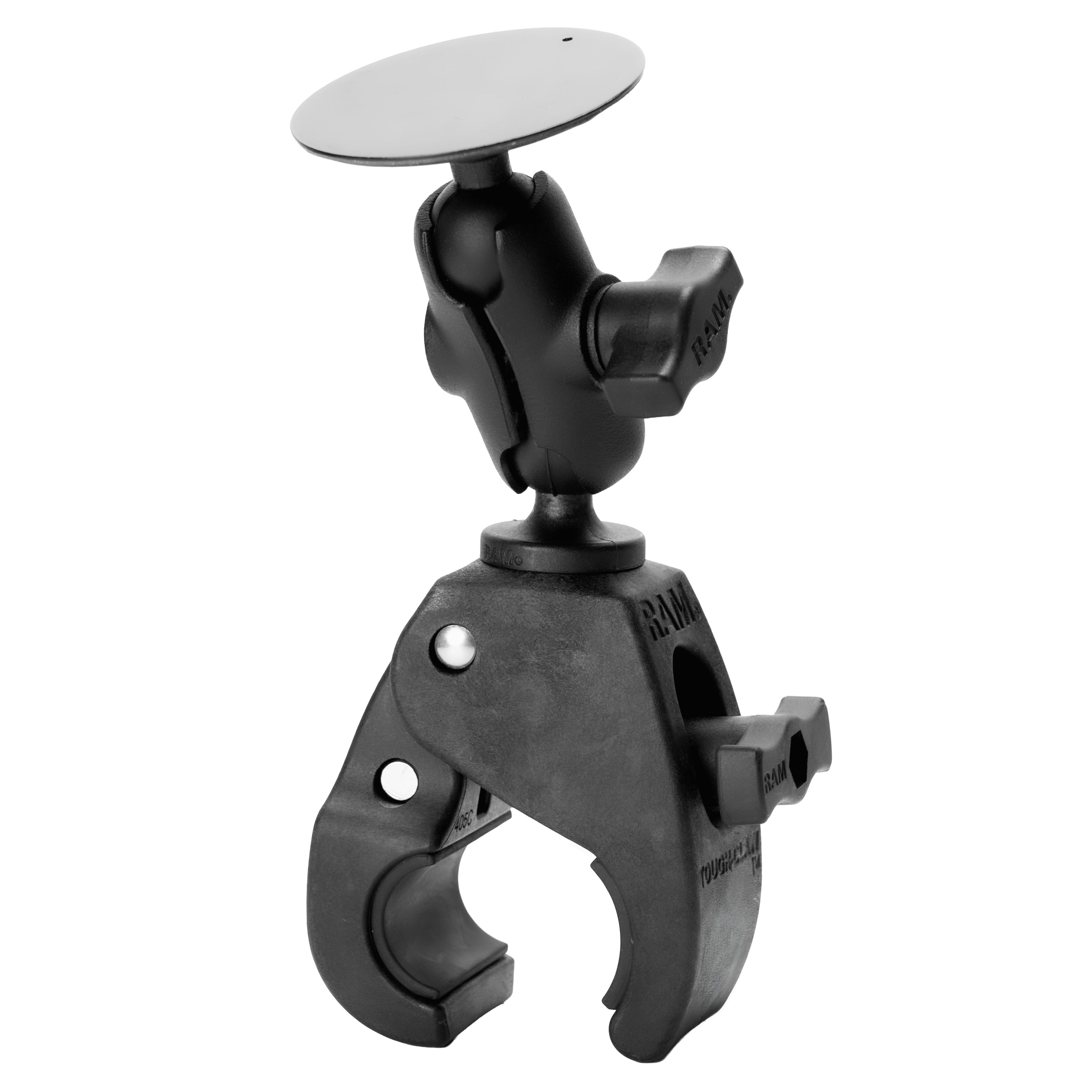 RAP-B-404-378U:RAP-B-404-378U_1:RAM® Tough-Claw™ Medium Double Ball Mount with Steel Plate Adapter