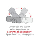 RAP-B-460-A-GOP1U:RAP-B-460-A-GOP1U_1:RAM® Tough-Strap™ Double Ball Mount with Universal Action Camera Adapter