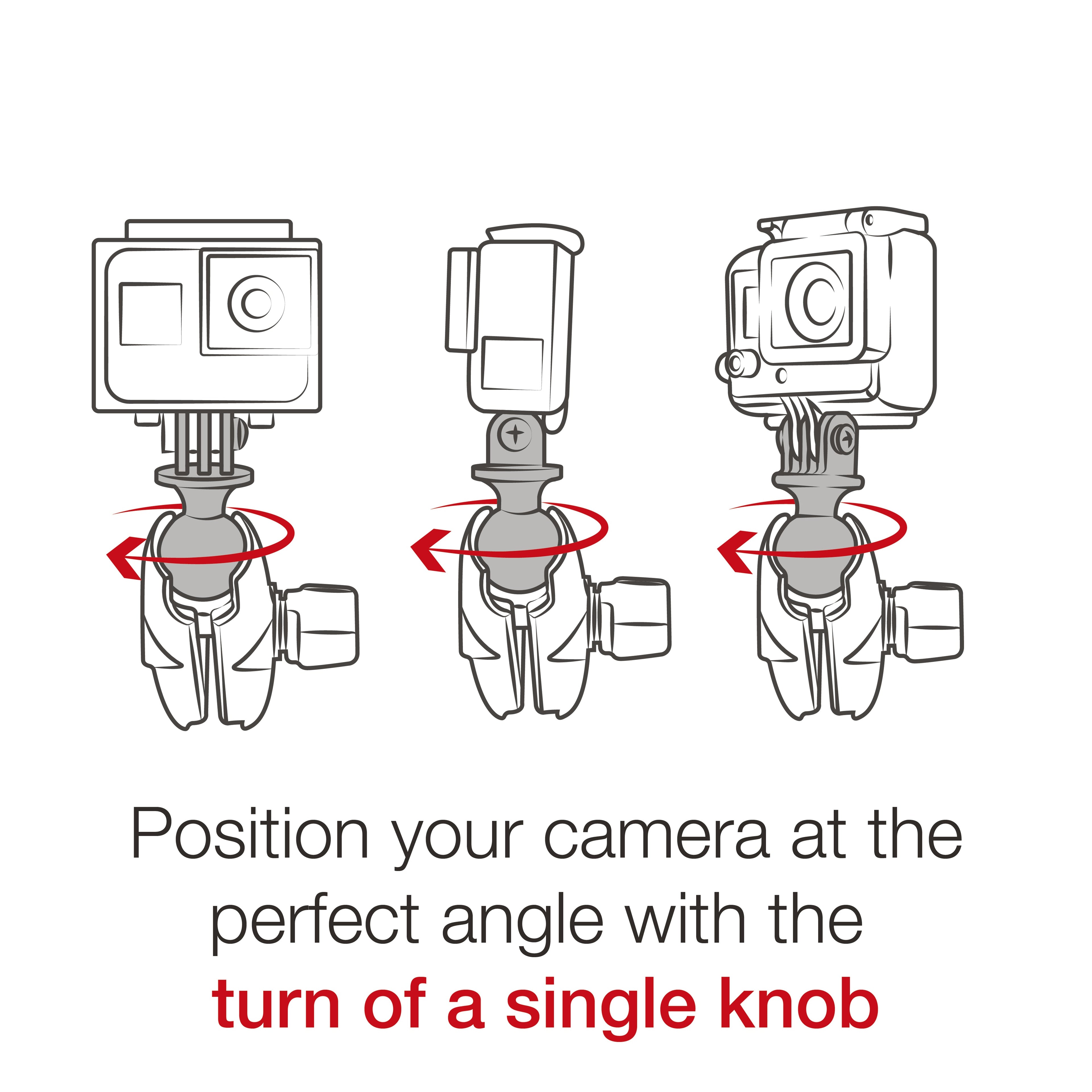 RAP-B-460-A-GOP1U:RAP-B-460-A-GOP1U_1:RAM® Tough-Strap™ Double Ball Mount with Universal Action Camera Adapter