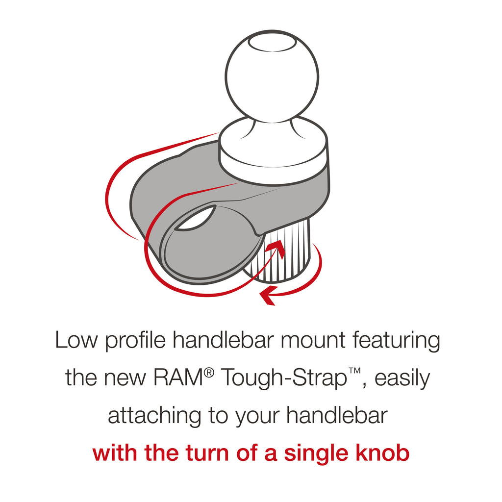 RAP-B-460-A-GOP1U:RAP-B-460-A-GOP1U_1:RAM® Tough-Strap™ Double Ball Mount with Universal Action Camera Adapter