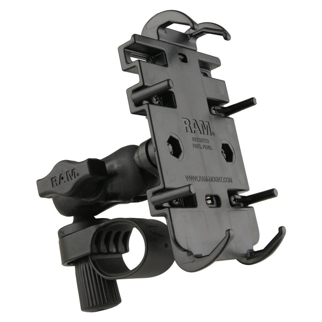 RAP-B-460-A-PD3U:RAP-B-460-A-PD3U_1:RAM® Quick-Grip™ Phone Mount with RAM® Tough-Strap™ Handlebar Base