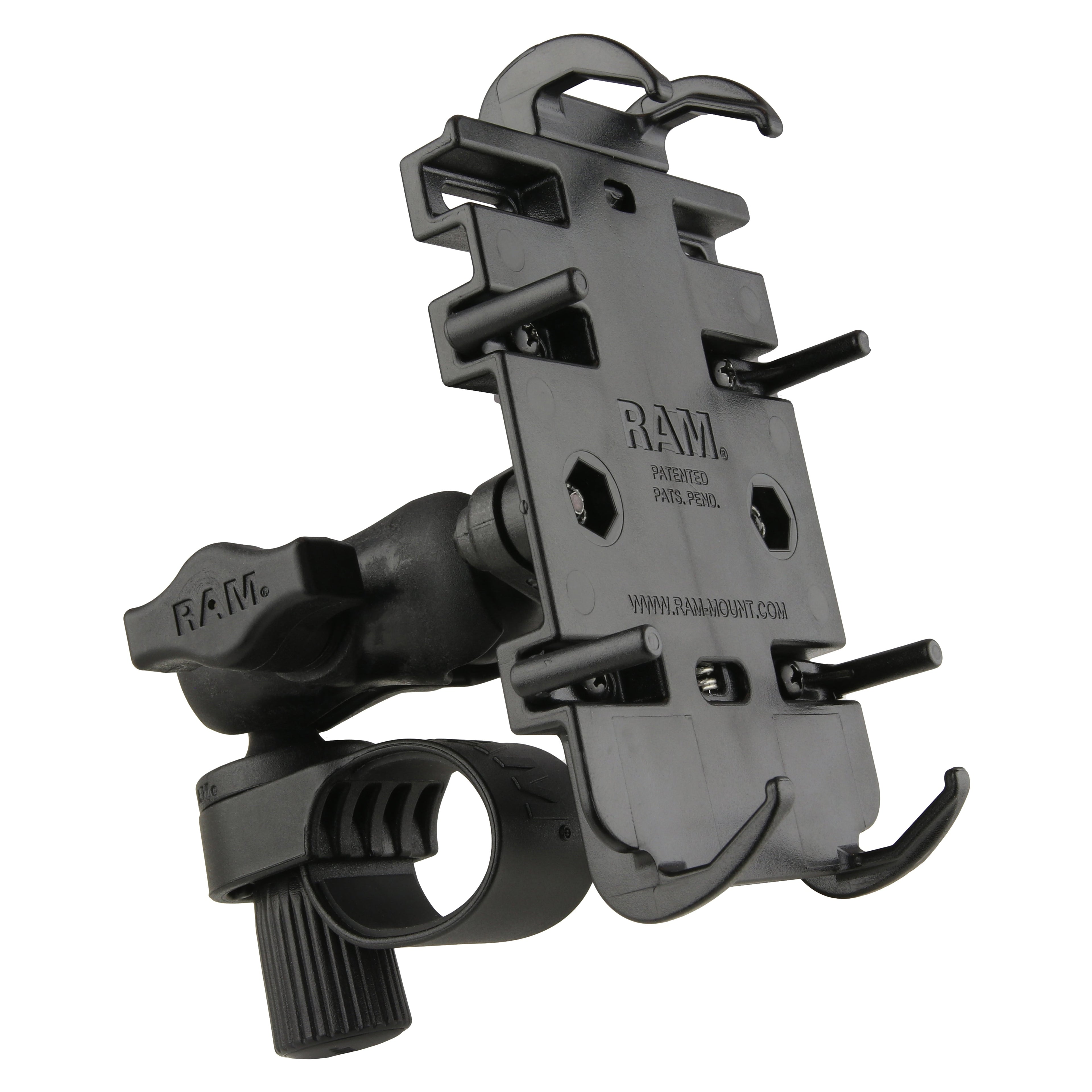 RAP-B-460-A-PD3U:RAP-B-460-A-PD3U_1:RAM® Quick-Grip™ Phone Mount with RAM® Tough-Strap™ Handlebar Base