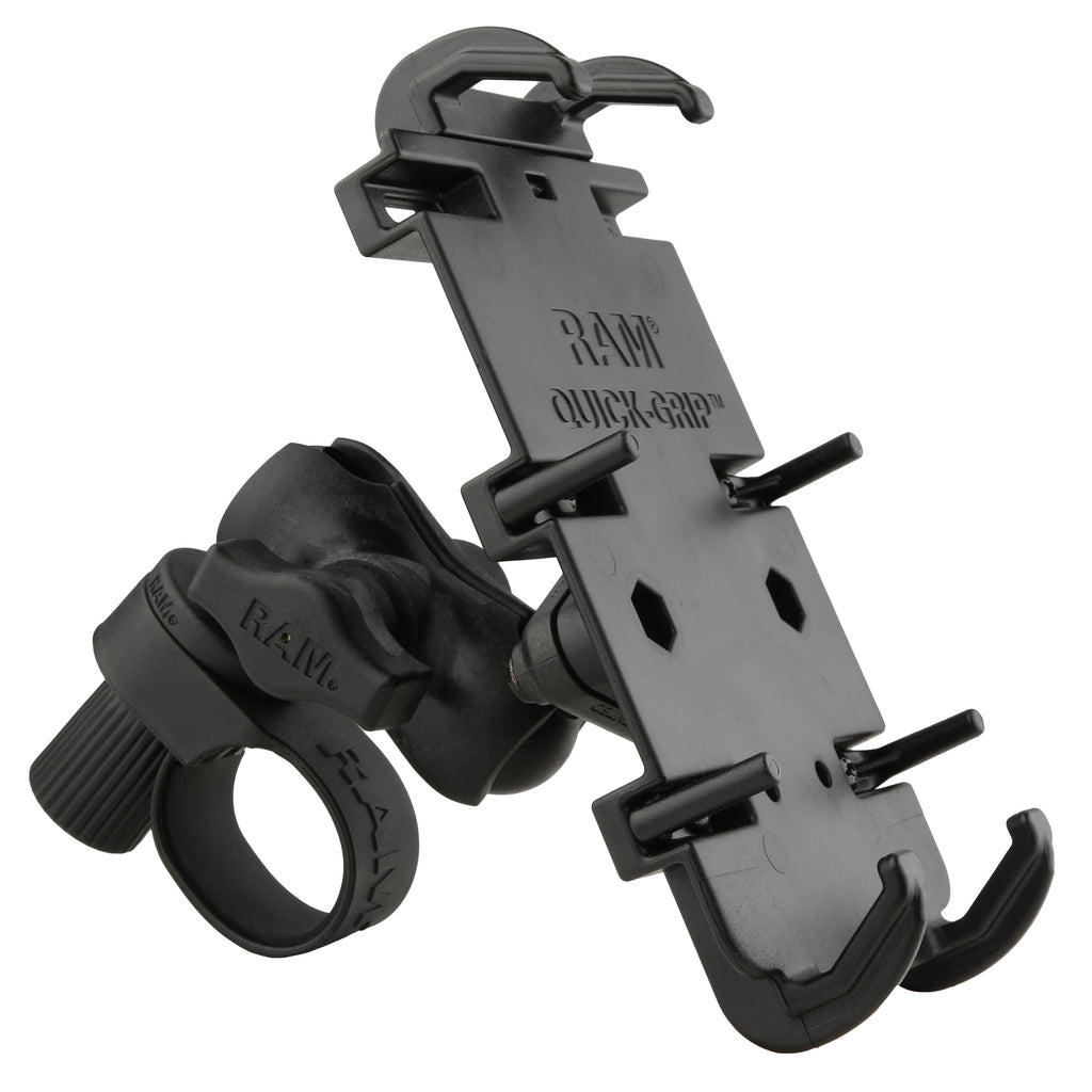 RAP-B-460-A-PD4U:RAP-B-460-A-PD4U_1:RAM® Quick-Grip™ XL Phone Mount with RAM® Tough-Strap™ Handlebar Base