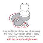 RAP-B-460-A-PD4U:RAP-B-460-A-PD4U_1:RAM® Quick-Grip™ XL Phone Mount with RAM® Tough-Strap™ Handlebar Base