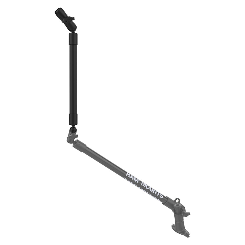 RAP-BB-230-18-201U:RAP-BB-230-18-201U_1:RAM® 18" PVC Pipe Extension with Ball Ends & Double Socket Arm