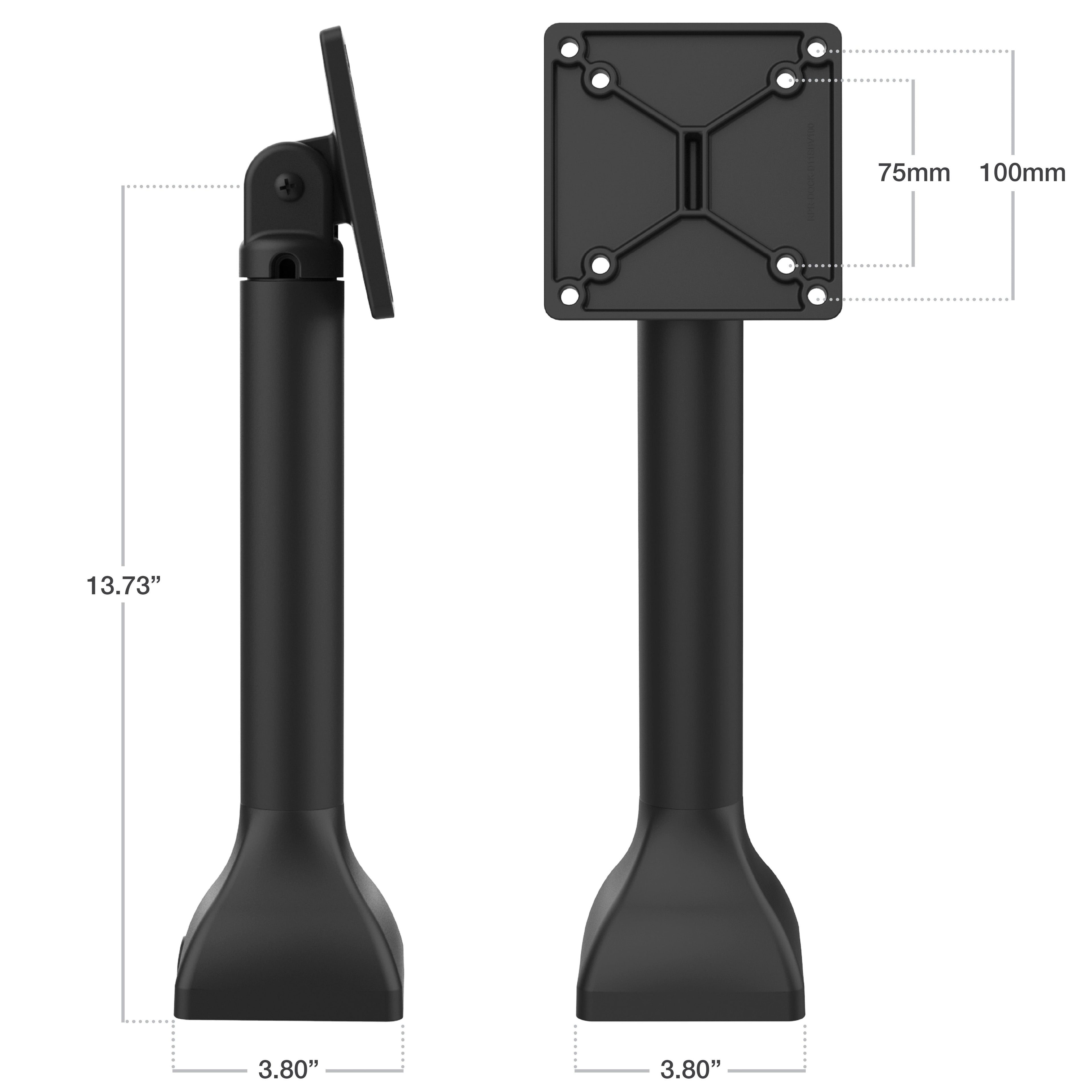 RAP-D11-14-V100:RAP-D11-14-V100_1:RAM® 14" Pedestal Mount with 100mm & 75mm VESA Patterns