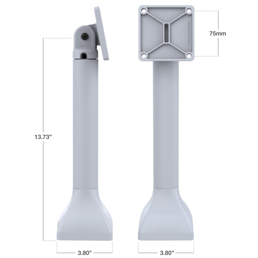 RAP-D11-14-V75-GRY:RAP-D11-14-V75-GRY_1:RAM® 14" Pedestal Mount with 75mm VESA Pattern - Gray
