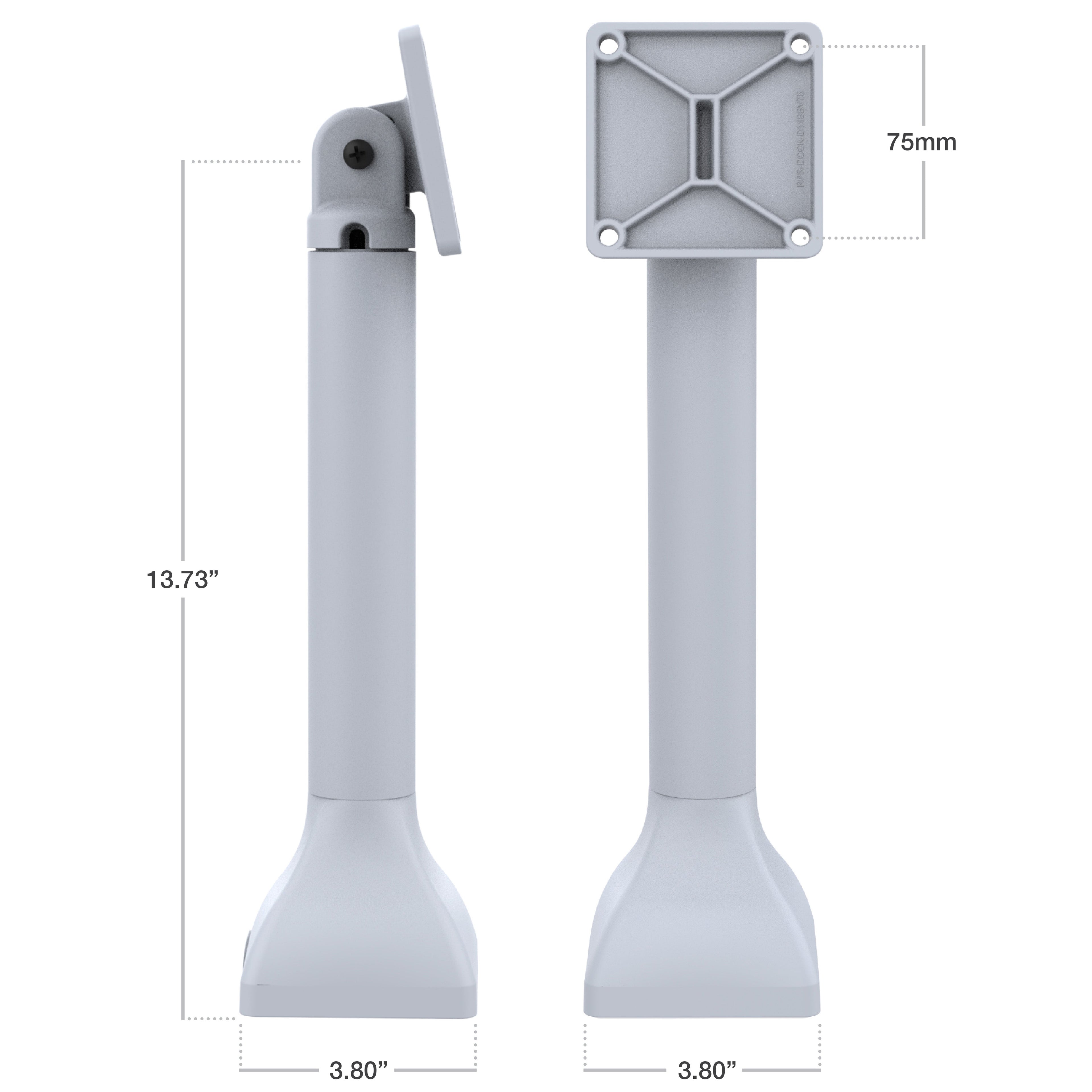RAP-D11-14-V75-GRY:RAP-D11-14-V75-GRY_1:RAM® 14" Pedestal Mount with 75mm VESA Pattern - Gray