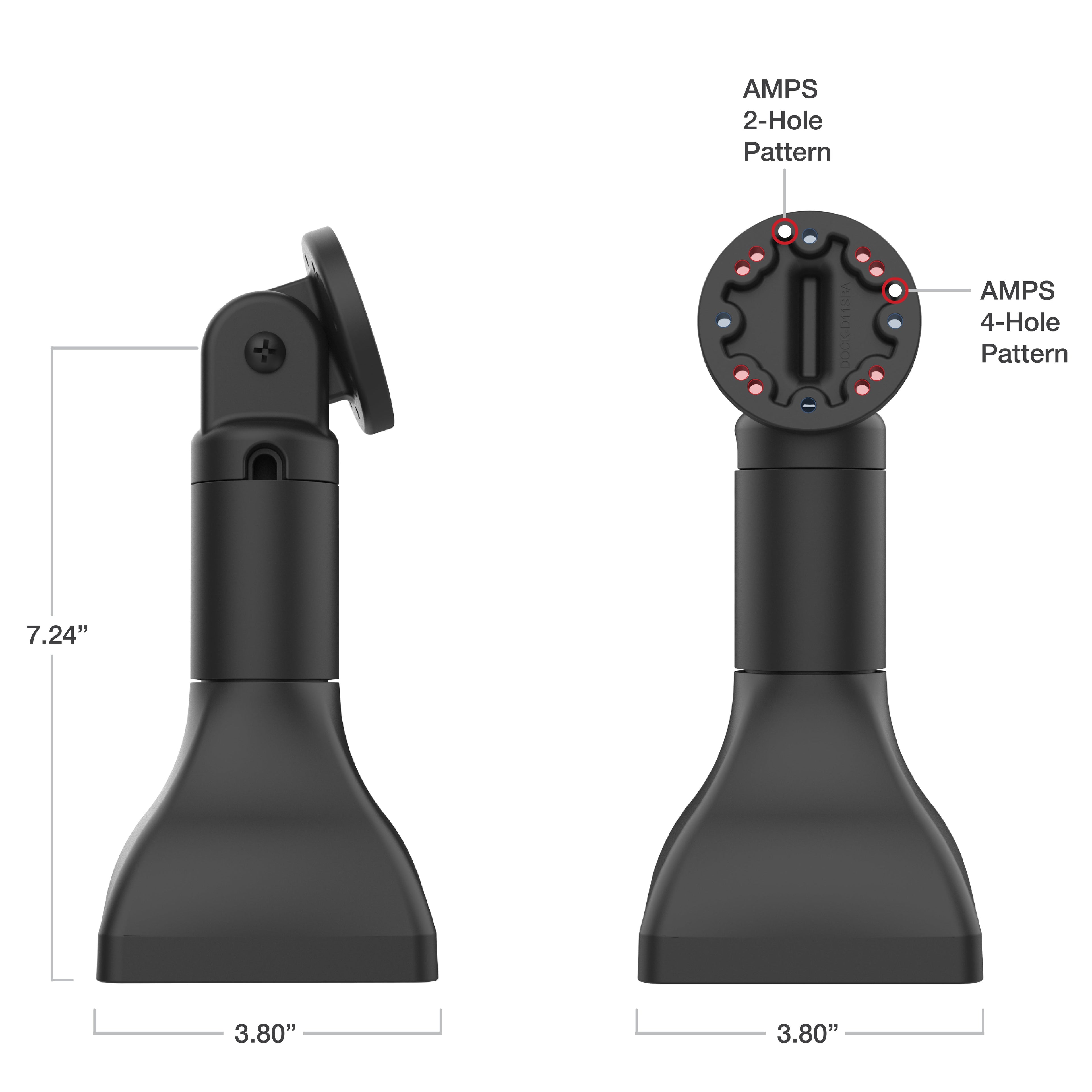 RAP-D11-7-SBA:RAP-D11-7-SBA_1:RAM® 7" Pedestal Mount with AMPS Pattern