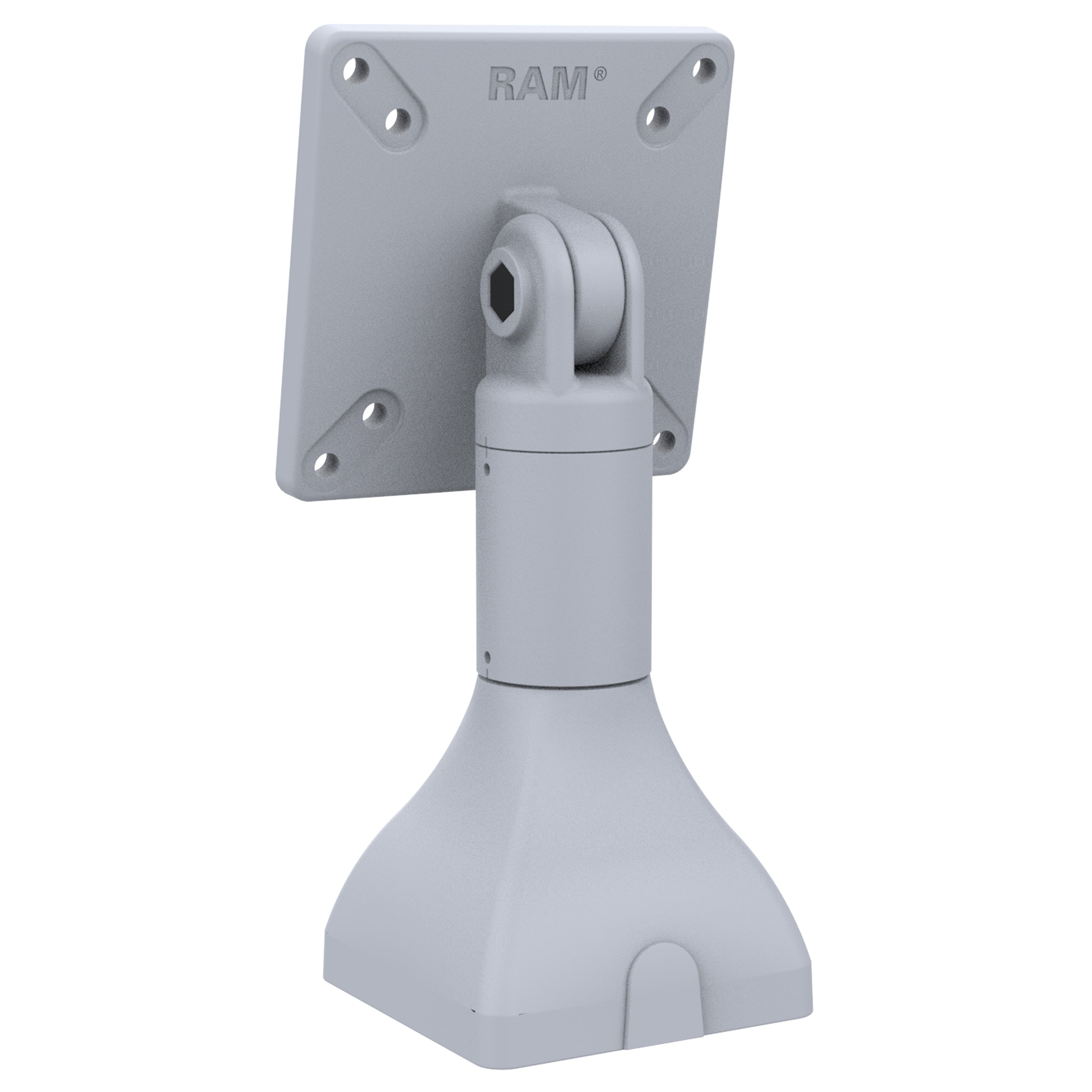 RAP-D11-7-V100-GRY:RAP-D11-7-V100-GRY_1:RAM® 7" Pedestal Mount with 100mm & 75mm VESA Patterns - Gray