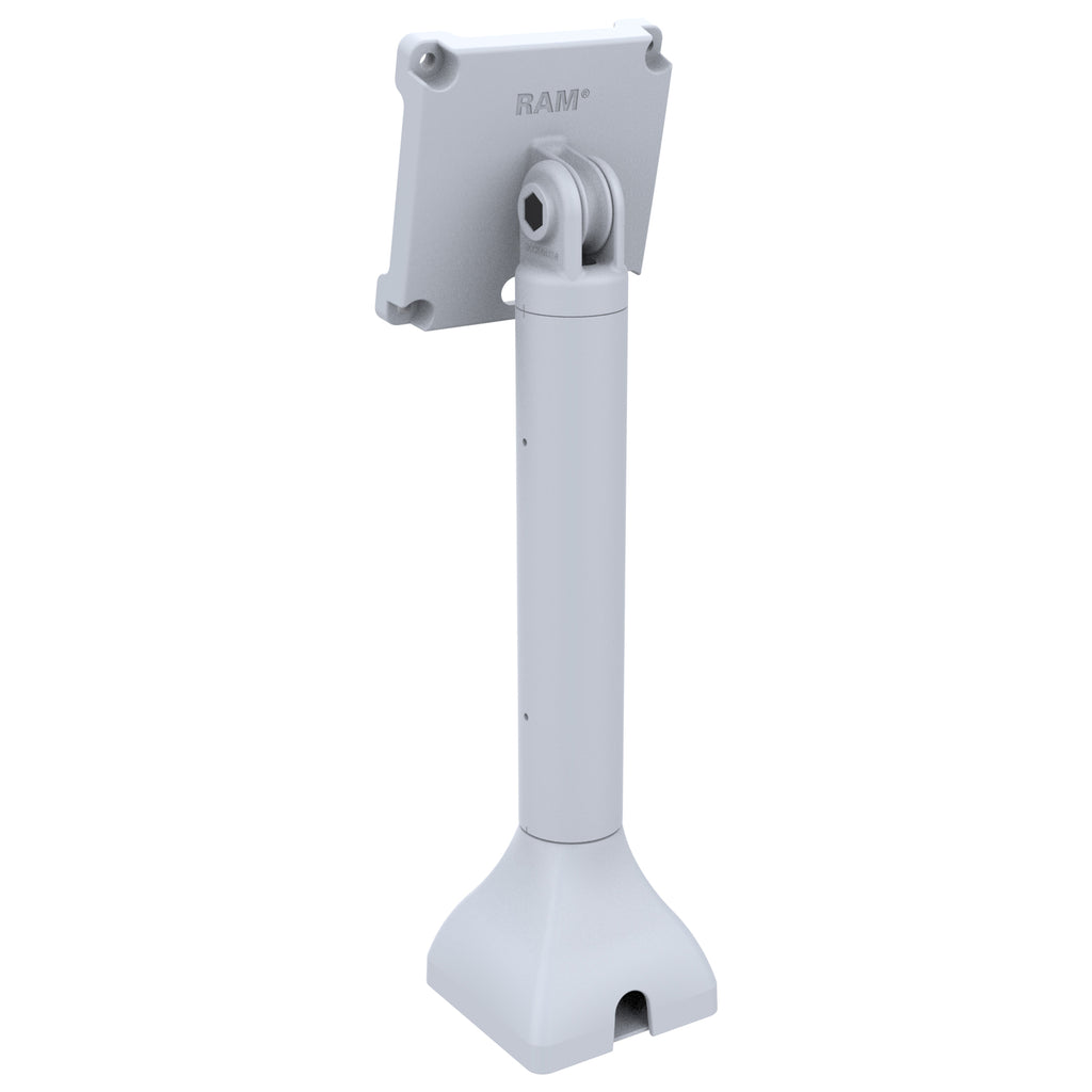 RAP-D11H-14-V100-GRY:RAP-D11H-14-V100-GRY_1:RAM® 14" Pedestal Mount with 100mm & 75mm VESA & Cable Routing - Gray