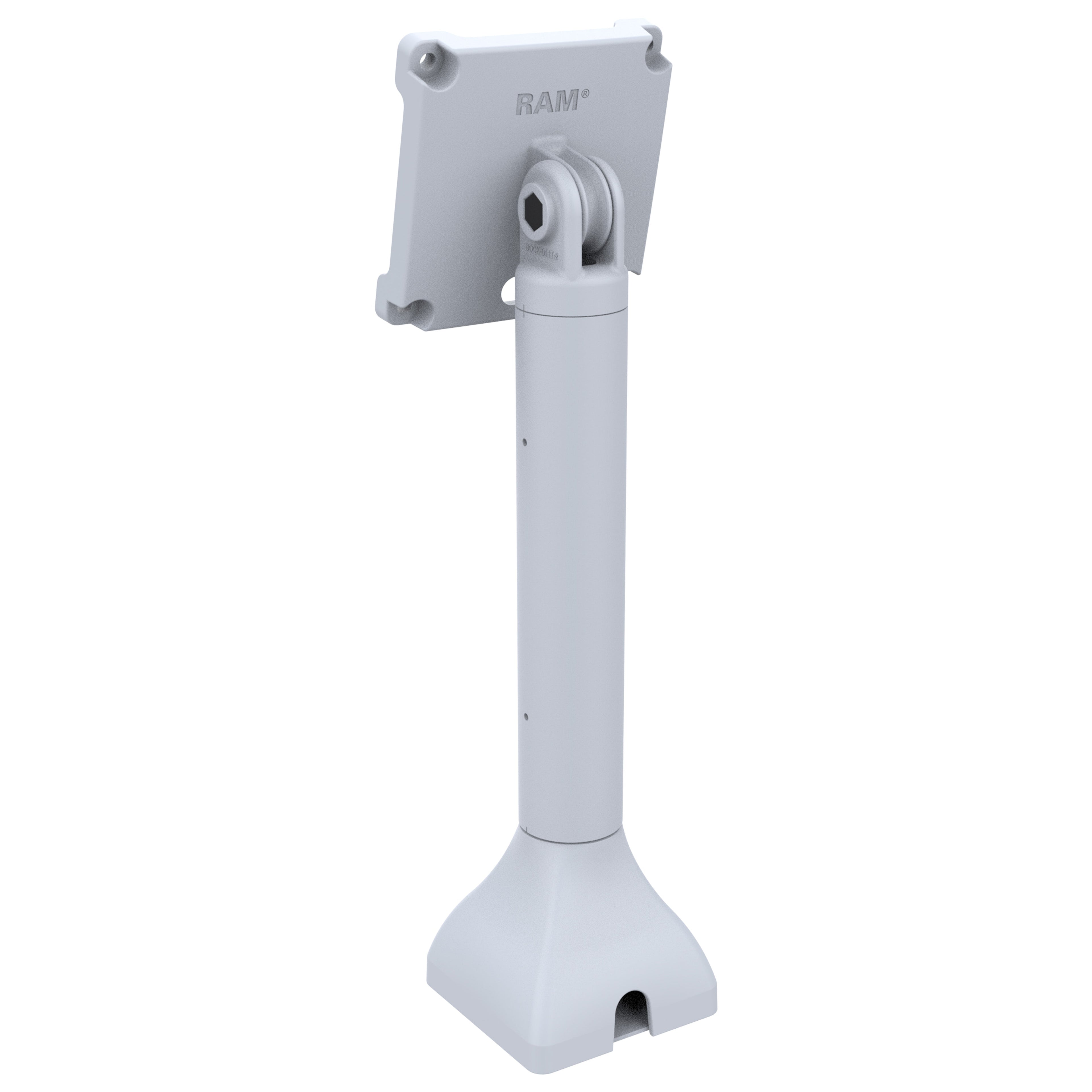 RAP-D11H-14-V100-GRY:RAP-D11H-14-V100-GRY_1:RAM® 14" Pedestal Mount with 100mm & 75mm VESA & Cable Routing - Gray