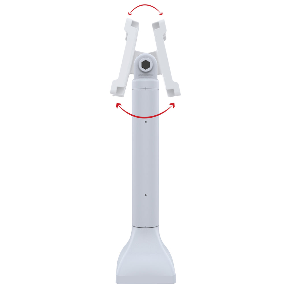 RAP-D11H-14-V100-GRY:RAP-D11H-14-V100-GRY_1:RAM® 14" Pedestal Mount with 100mm & 75mm VESA & Cable Routing - Gray
