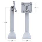 RAP-D11H-14-V100-GRY:RAP-D11H-14-V100-GRY_1:RAM® 14" Pedestal Mount with 100mm & 75mm VESA & Cable Routing - Gray
