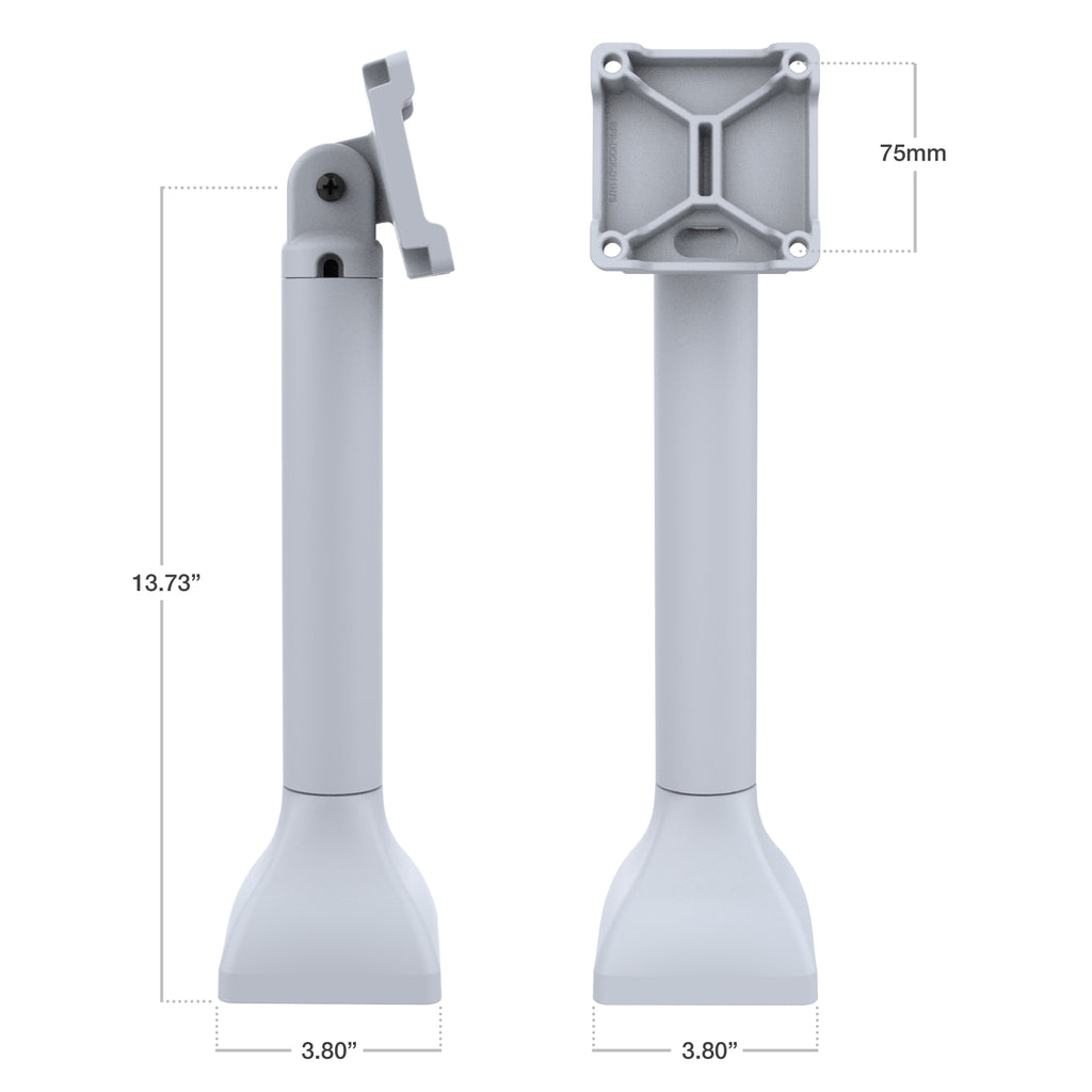 RAP-D11H-14-V75-GRY:RAP-D11H-14-V75-GRY_1:RAM® 14" Pedestal Mount with 75mm VESA & Cable Routing - Gray