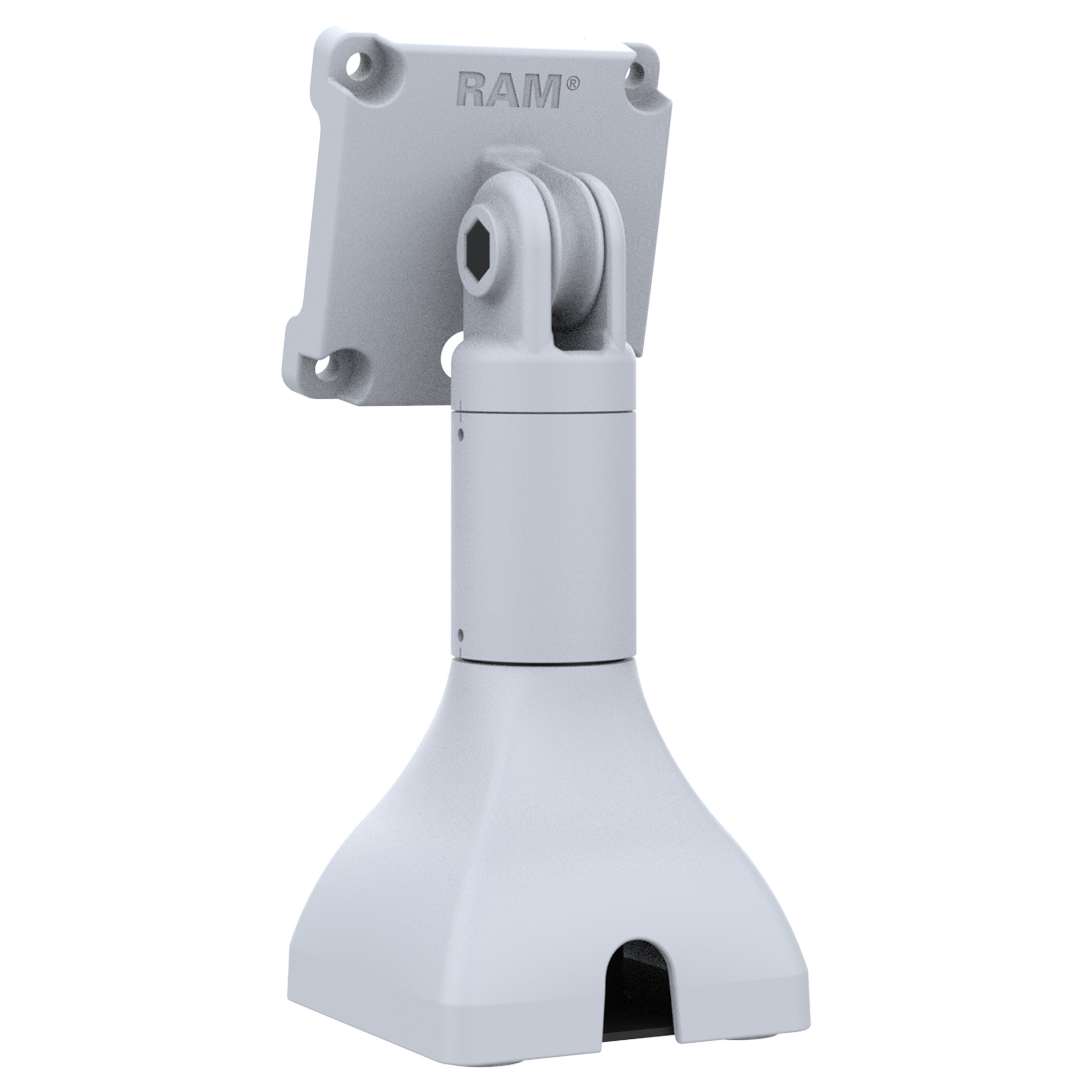 RAP-D11H-7-V75-GRY:RAP-D11H-7-V75-GRY_1:RAM® 7" Pedestal Mount with 75mm VESA & Cable Routing - Gray