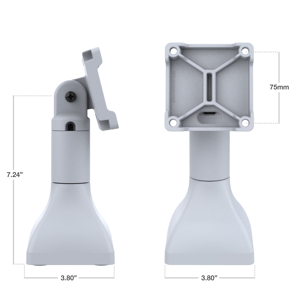 RAP-D11H-7-V75-GRY:RAP-D11H-7-V75-GRY_1:RAM® 7" Pedestal Mount with 75mm VESA & Cable Routing - Gray