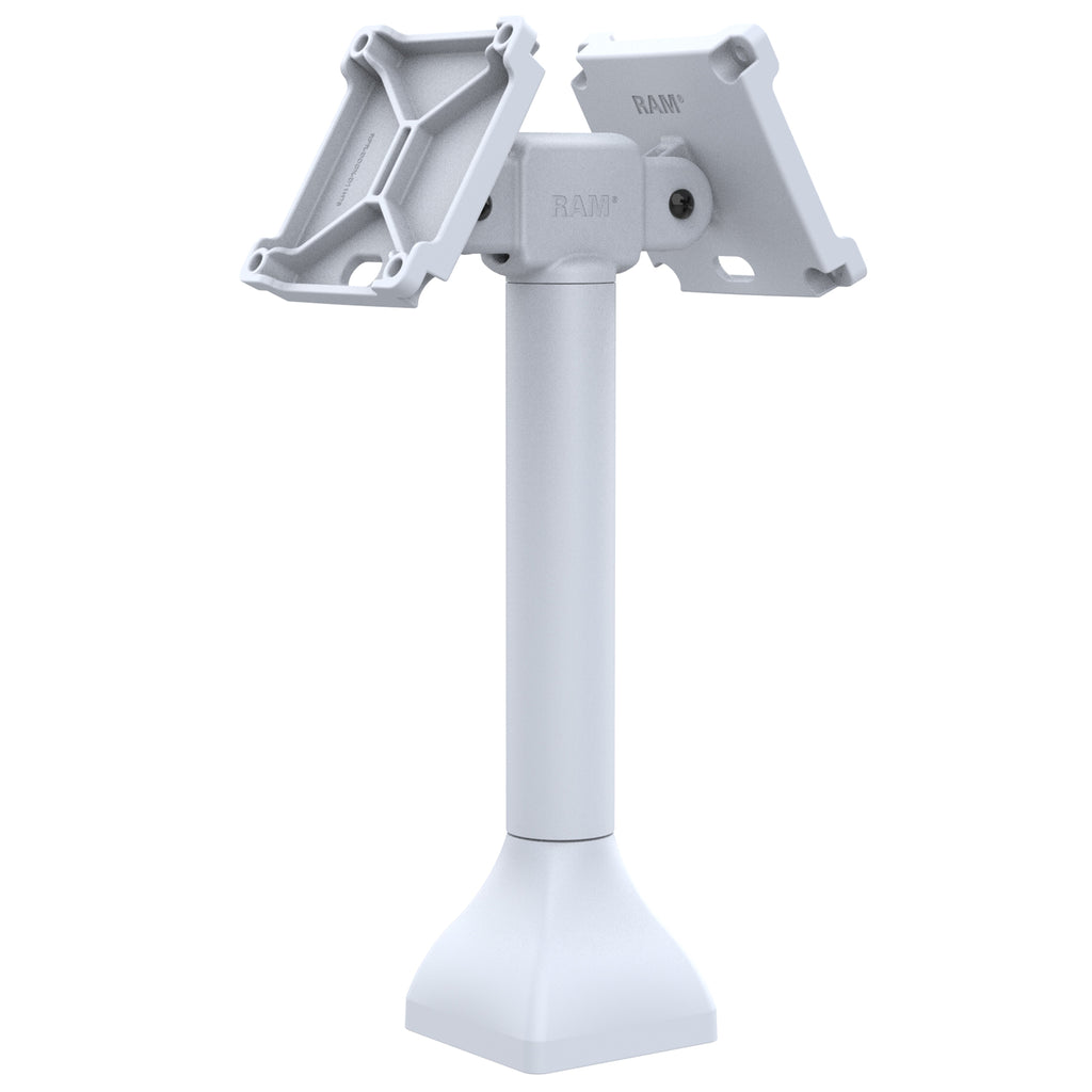 RAP-D11H2-14-V100-GRY:RAP-D11H2-14-V100-GRY_1:RAM® 14" Pedestal Mount with Dual 100mm VESA Adapters - Gray