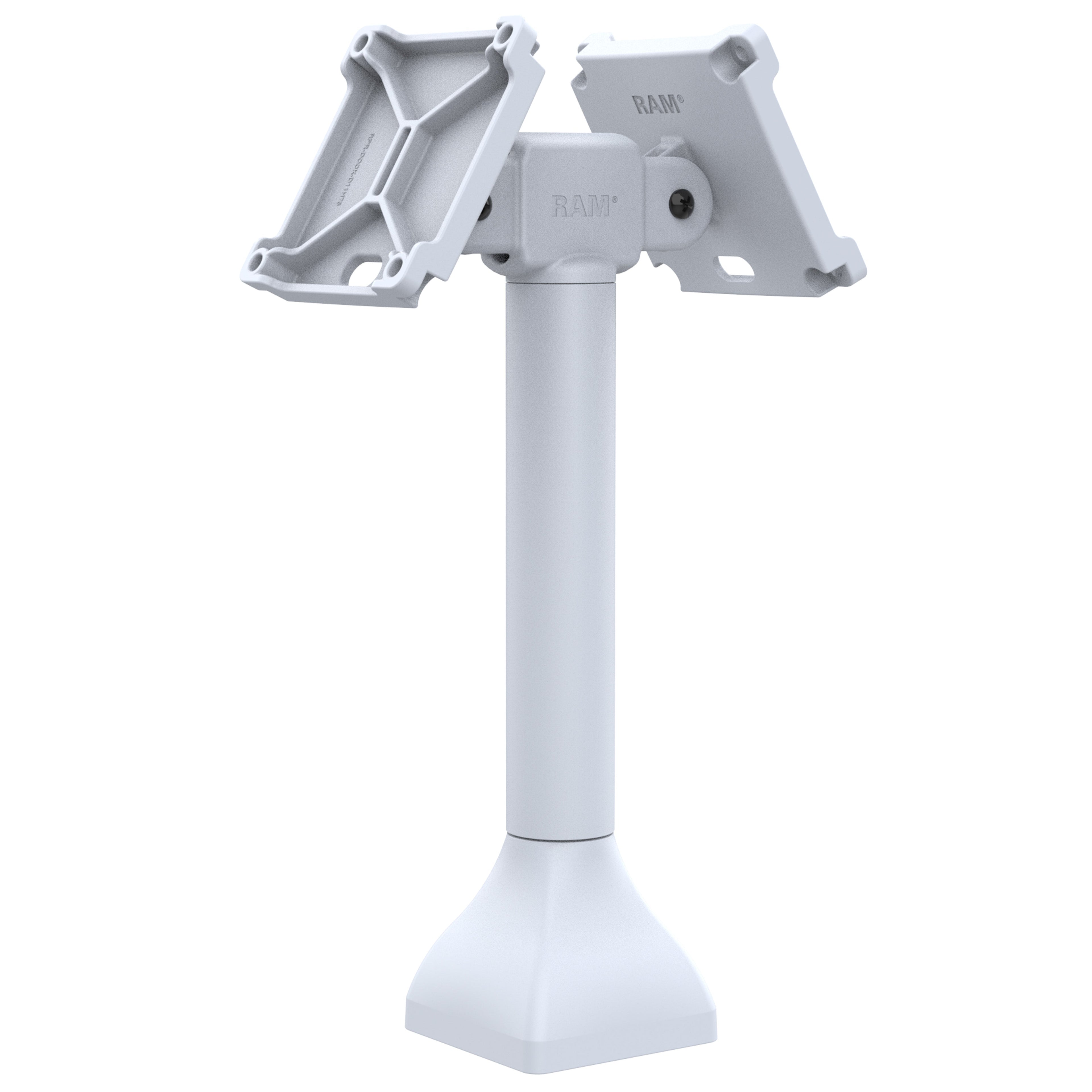 RAP-D11H2-14-V100-GRY:RAP-D11H2-14-V100-GRY_1:RAM® 14" Pedestal Mount with Dual 100mm VESA Adapters - Gray