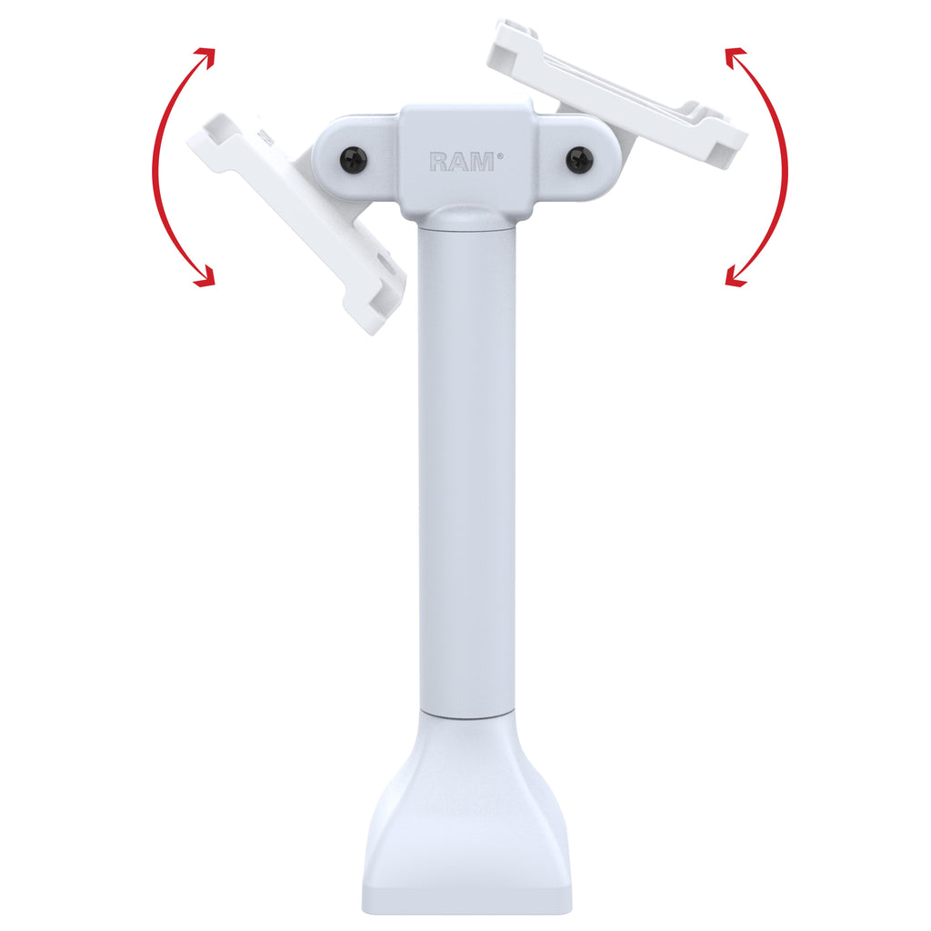 RAP-D11H2-14-V100-GRY:RAP-D11H2-14-V100-GRY_1:RAM® 14" Pedestal Mount with Dual 100mm VESA Adapters - Gray