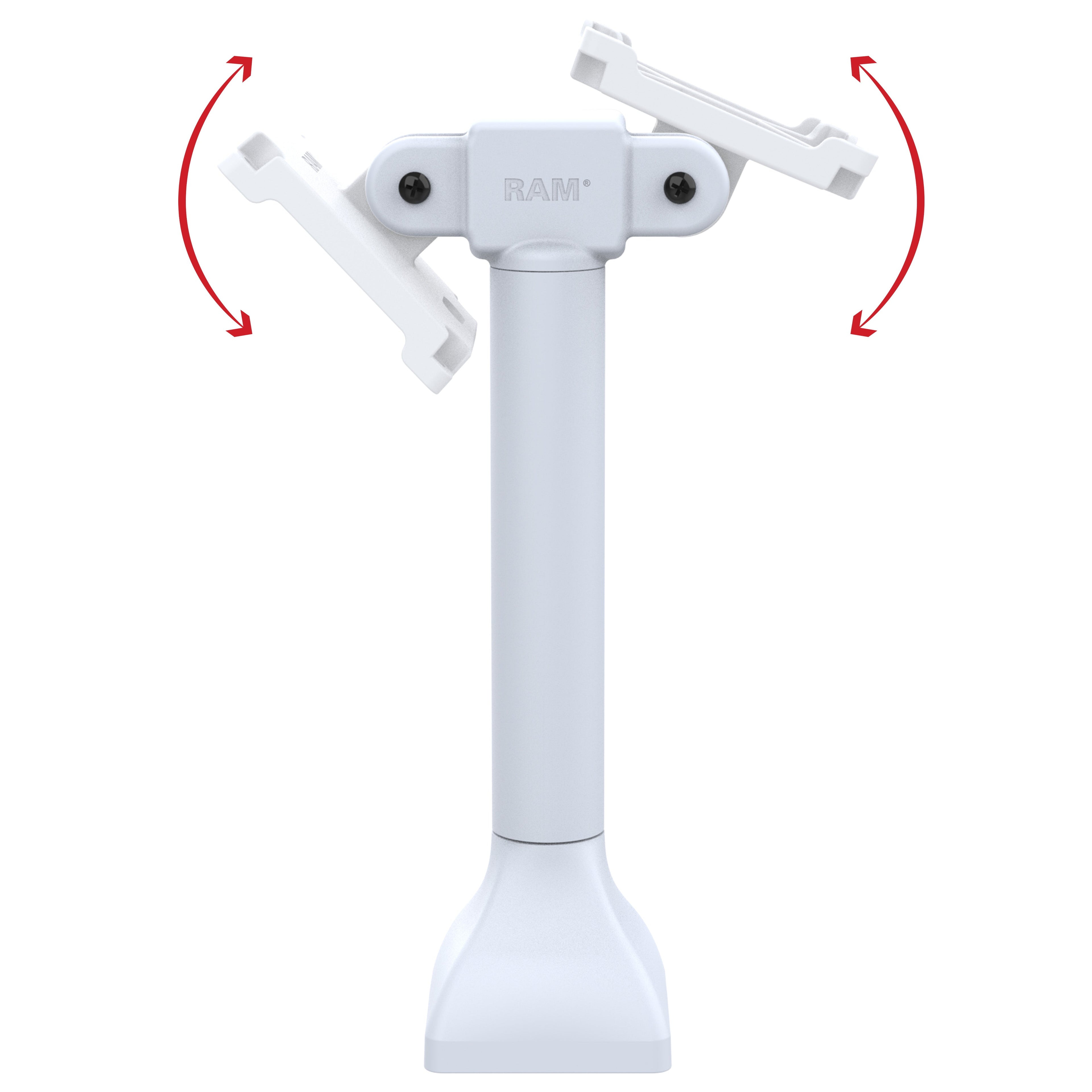 RAP-D11H2-14-V100-GRY:RAP-D11H2-14-V100-GRY_1:RAM® 14" Pedestal Mount with Dual 100mm VESA Adapters - Gray
