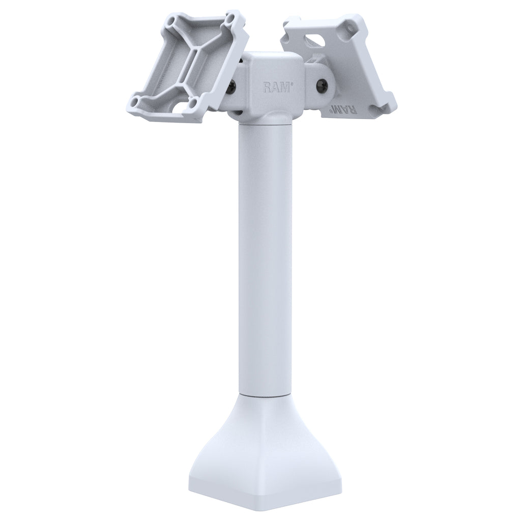 RAP-D11H2-14-V75-GRY:RAP-D11H2-14-V75-GRY_1:RAM® 14" Pedestal Mount with Dual 75mm VESA Adapters - Gray