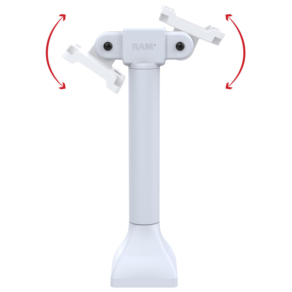 RAP-D11H2-14-V75-GRY:RAP-D11H2-14-V75-GRY_1:RAM® 14" Pedestal Mount with Dual 75mm VESA Adapters - Gray