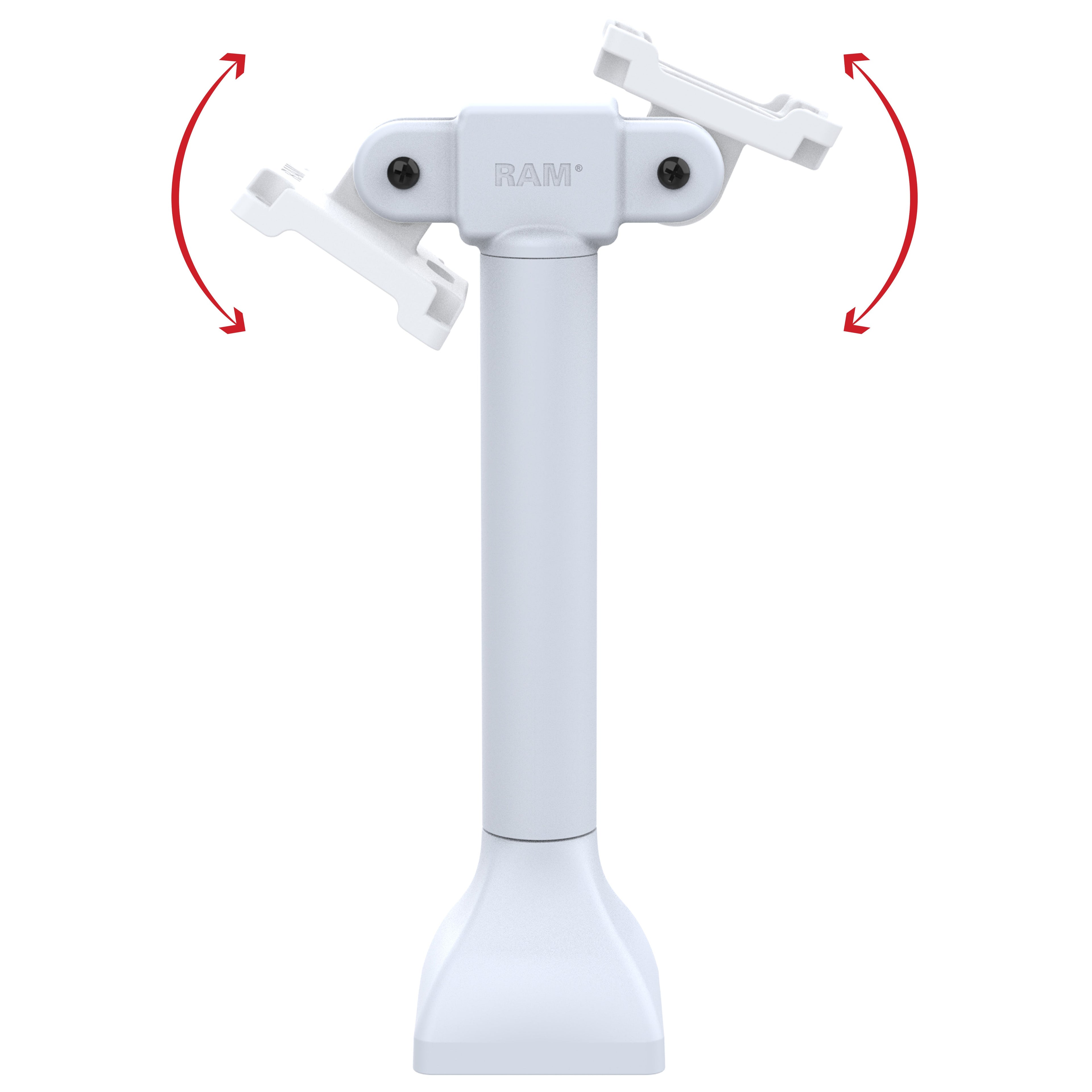 RAP-D11H2-14-V75-GRY:RAP-D11H2-14-V75-GRY_1:RAM® 14" Pedestal Mount with Dual 75mm VESA Adapters - Gray