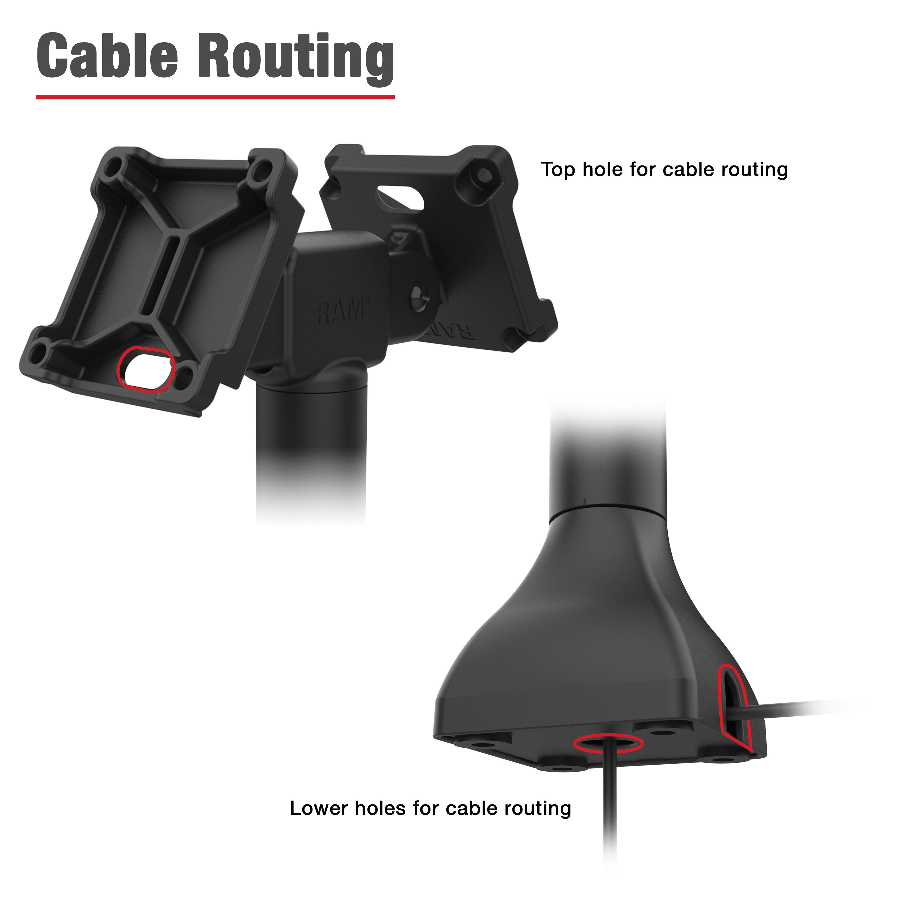 RAP-D11H2-14-V75:RAP-D11H2-14-V75_1:RAM® 14" Pedestal Mount with Dual 75mm VESA Adapters