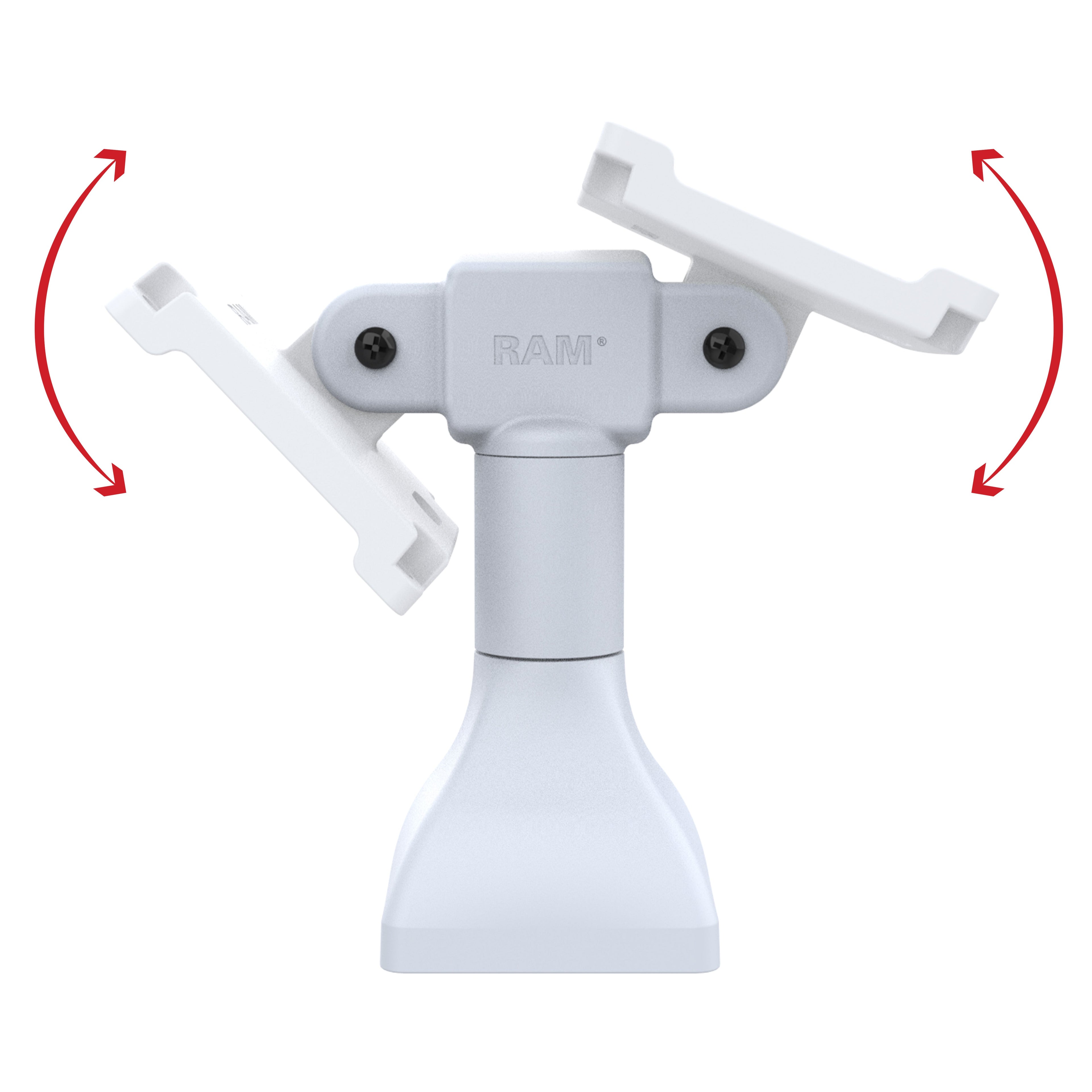 RAP-D11H2-7-V100-GRY:RAP-D11H2-7-V100-GRY_1:RAM® 7" Pedestal Mount with Dual 100mm VESA Adapters - Gray