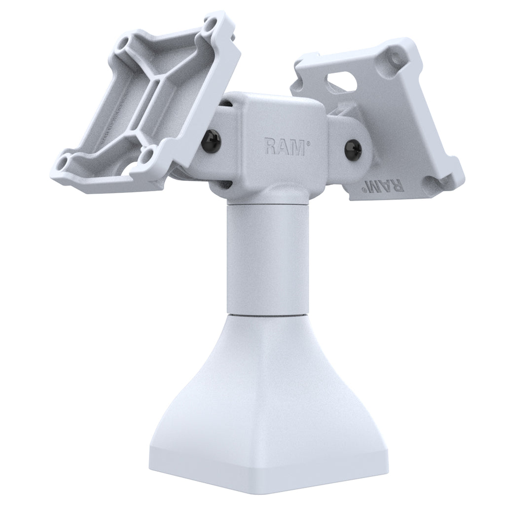 RAP-D11H2-7-V75-GRY:RAP-D11H2-7-V75-GRY_1:RAM® 7" Pedestal Mount with Dual 75mm VESA Adapters - Gray
