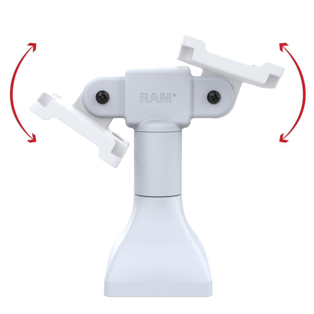 RAP-D11H2-7-V75-GRY:RAP-D11H2-7-V75-GRY_1:RAM® 7" Pedestal Mount with Dual 75mm VESA Adapters - Gray
