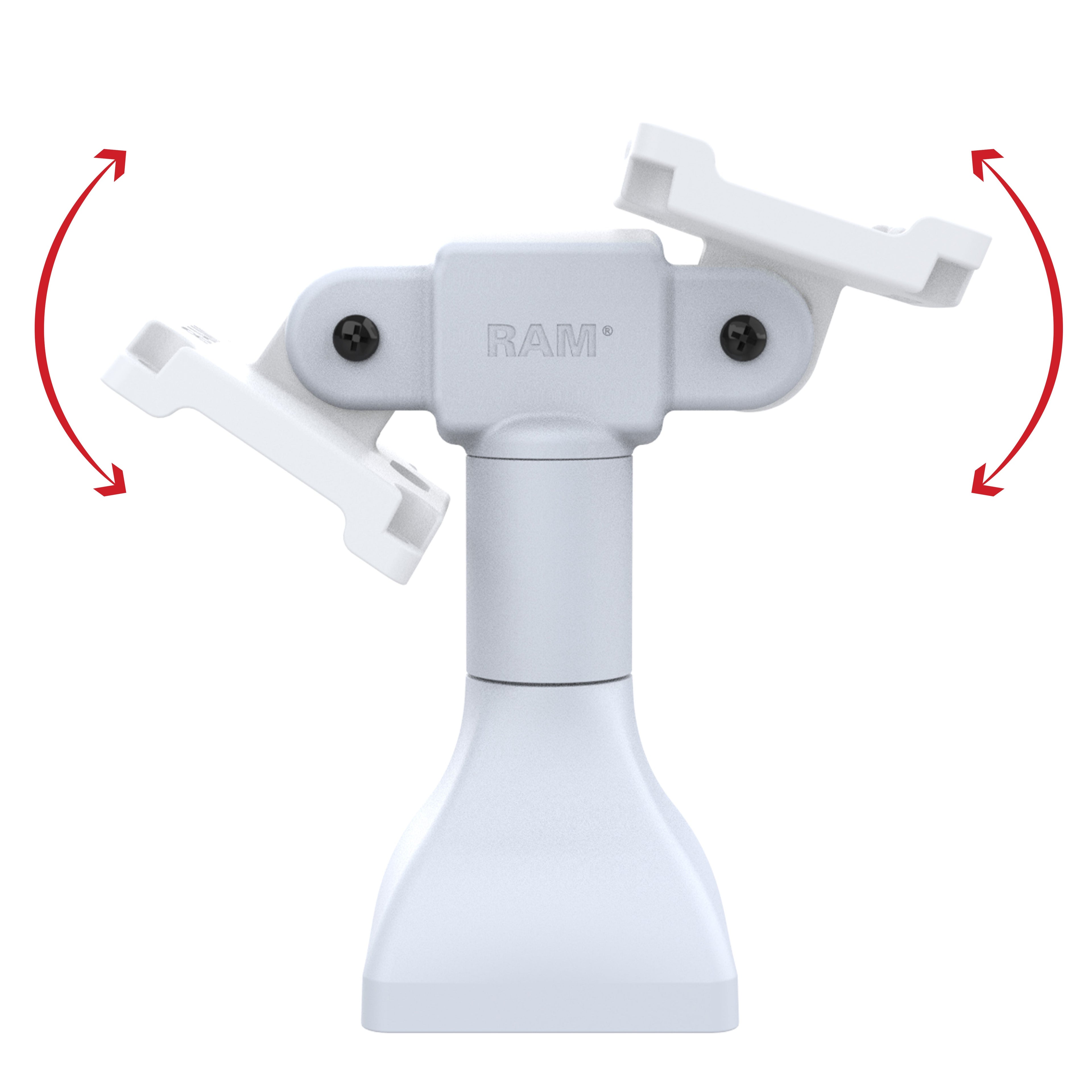 RAP-D11H2-7-V75-GRY:RAP-D11H2-7-V75-GRY_1:RAM® 7" Pedestal Mount with Dual 75mm VESA Adapters - Gray