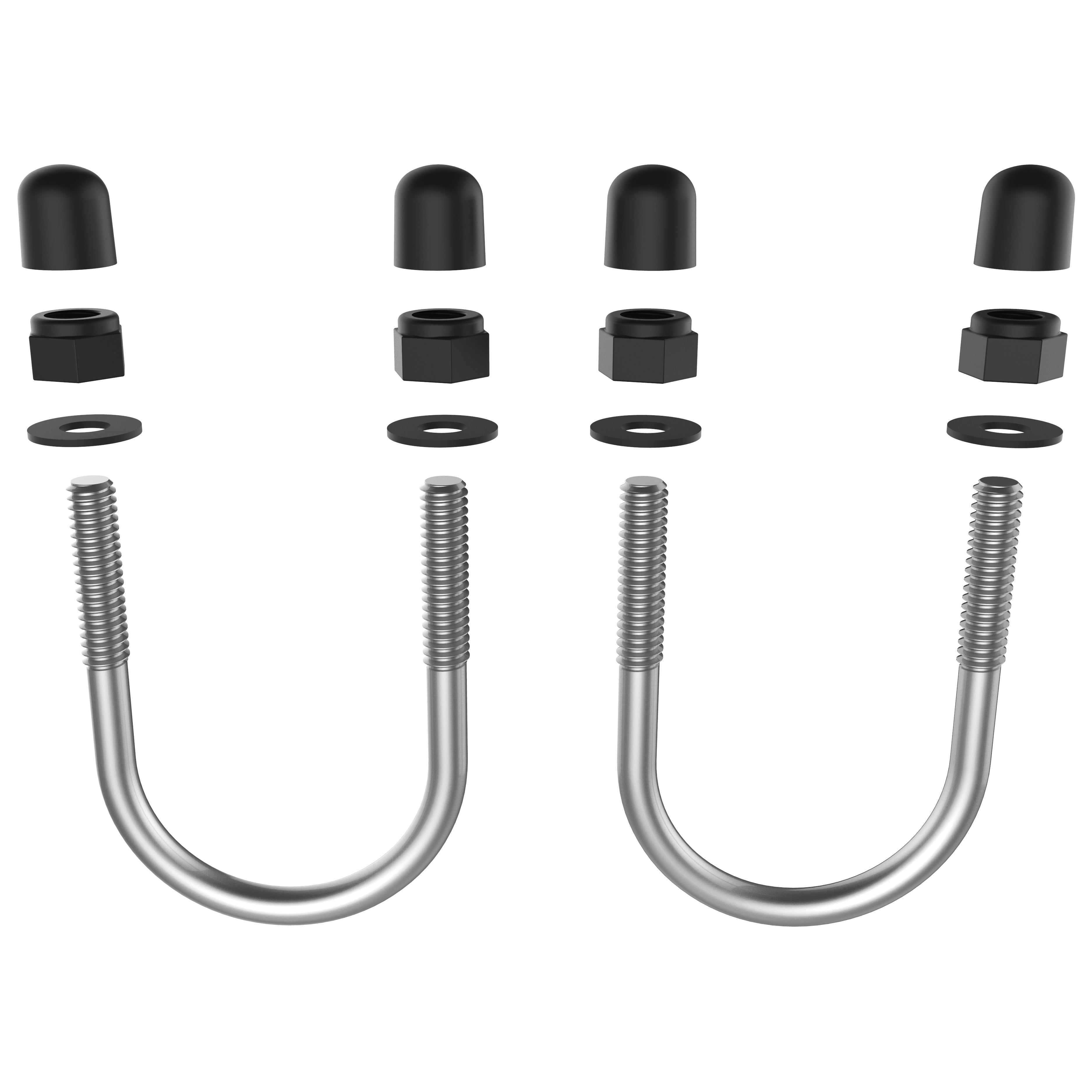 RAP-HAR-TRACK-B-15U:RAP-HAR-TRACK-B-15U_1:RAM® U-Bolt Hardware for RAM® Tough-Track™ 1.25" - 1.5" Rails
