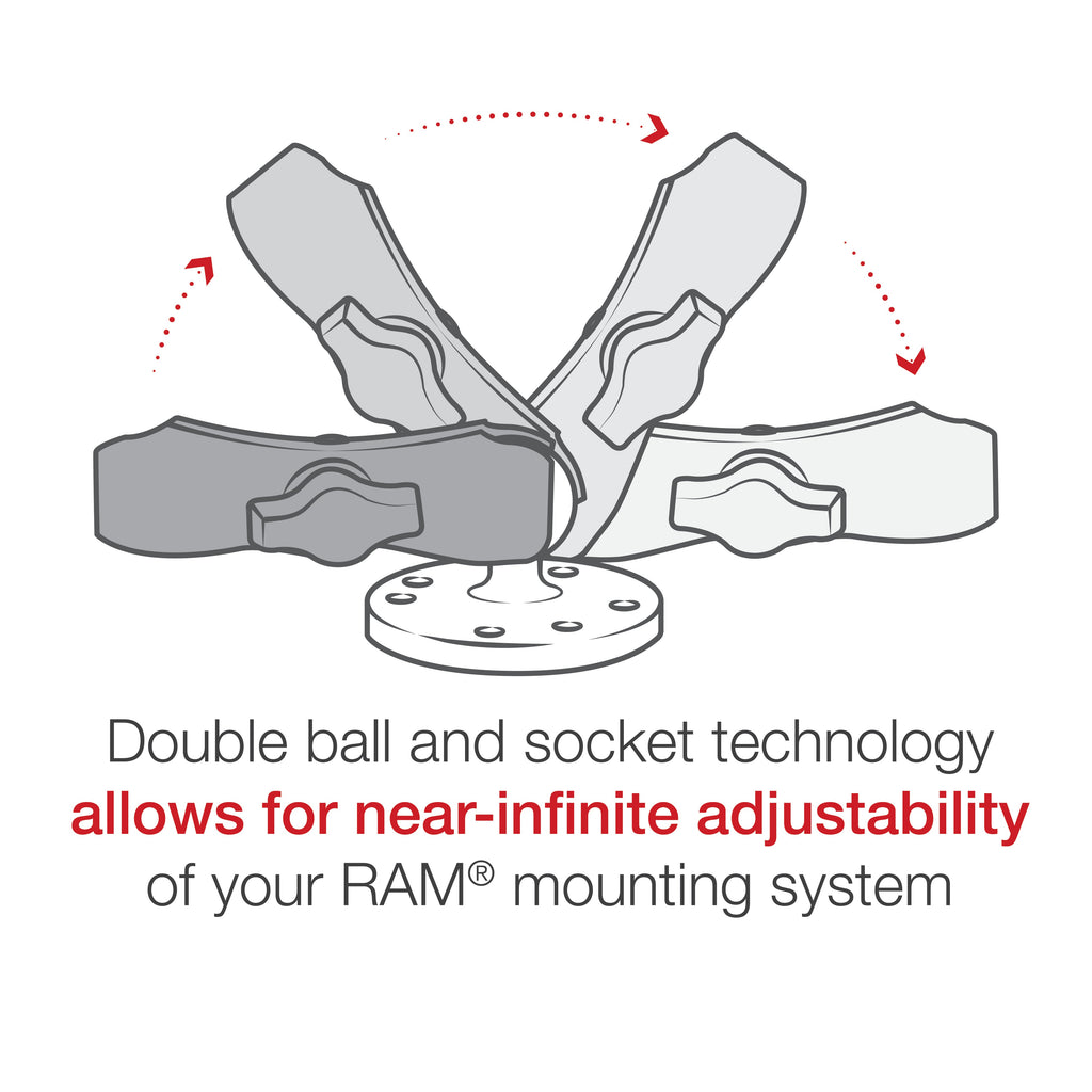RAP-HOL-UN7B-201U:RAP-HOL-UN7B-201U_1:RAM® X-Grip® Phone Holder with Composite Double Socket Arm