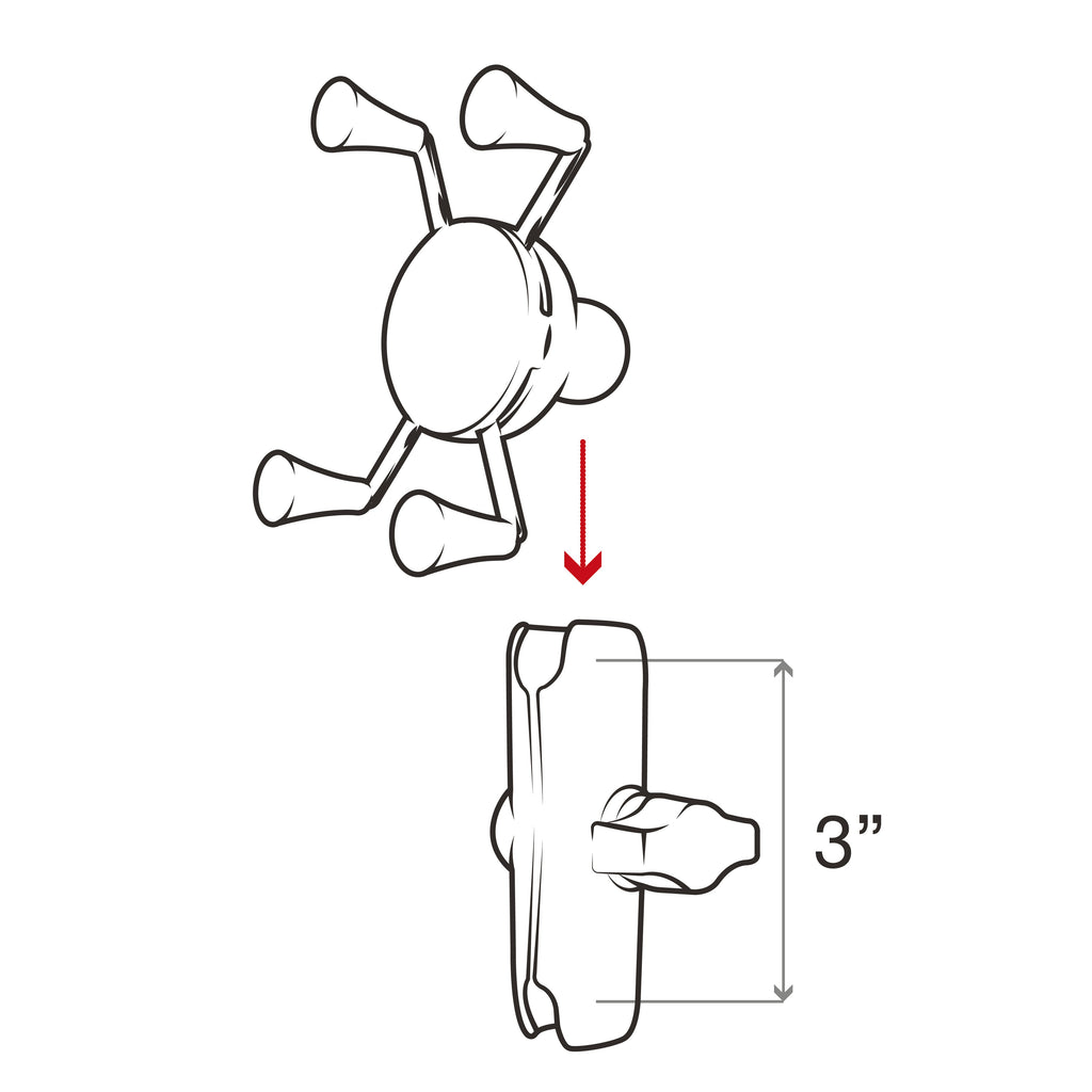 RAP-HOL-UN7B-201U:RAP-HOL-UN7B-201U_1:RAM® X-Grip® Phone Holder with Composite Double Socket Arm