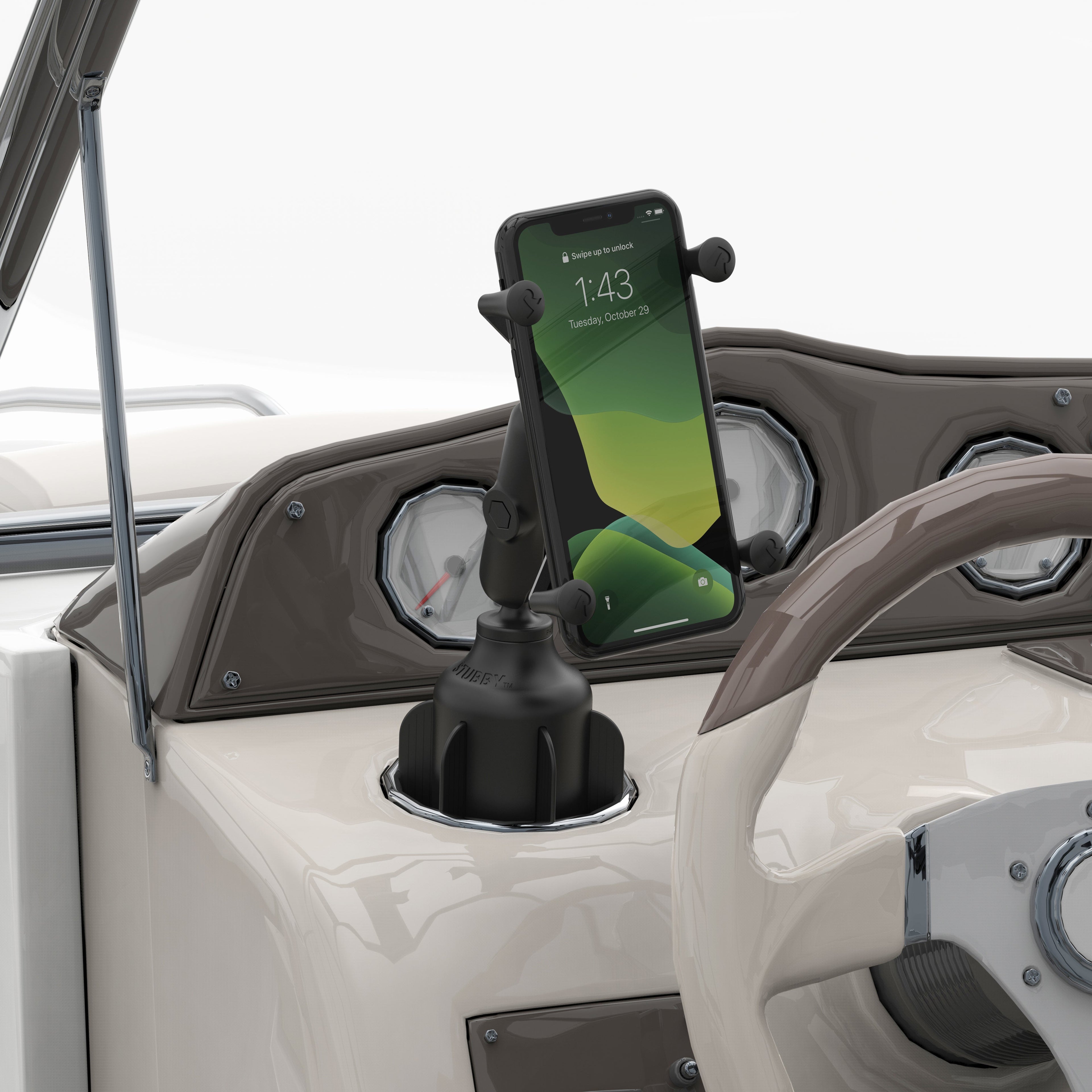 RAP-HOL-UN7B-201U:RAP-HOL-UN7B-201U_1:RAM® X-Grip® Phone Holder with Composite Double Socket Arm